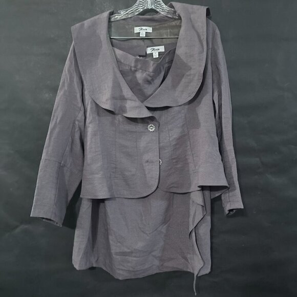 Vintage Flair Jacket Blazer size 12 Skirt Gray Size Large / XL - Picture 2 of 11